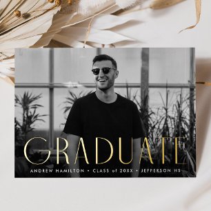 Faire-part de graduation photo Gold Foil moderne