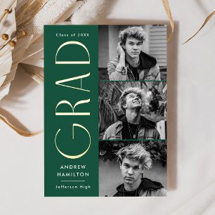 Faire-part de graduation photo Green and Gold 3