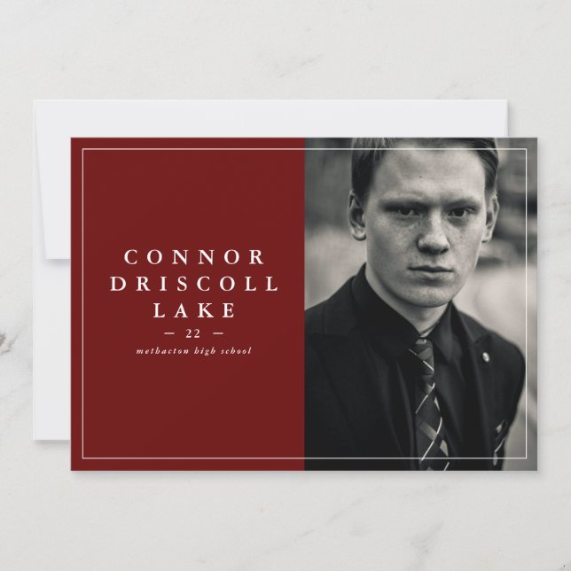 Faire-part de graduation photo horizontale classiq (Devant)