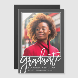 Faire-part de graduation photo moderne 2022 Gris