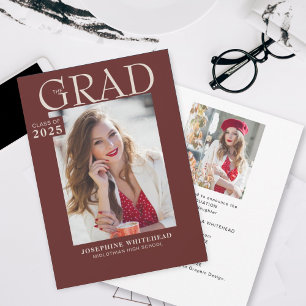 Faire-part de graduation photo moderne Bourgogne