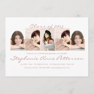 Faire-part de graduation photo moderne chic 5  Ros