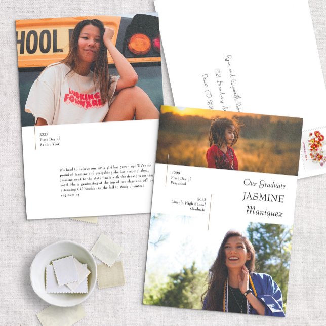 Faire-part de graduation photo moderne d'hier et d (Créateur téléchargé)