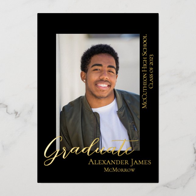 Faire-part de graduation photo simple moderne (Recto)