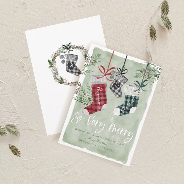 Faire-part de grossesse aquarelle famille bas (Créateur téléchargé)