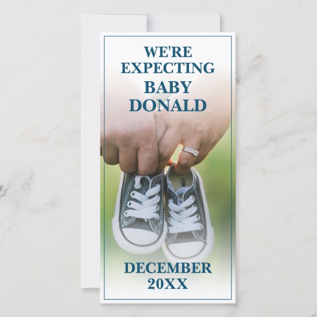 Faire-part de grossesse avec chaussures pour bébés (Devant)