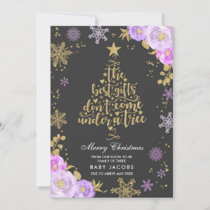 Faire-part de grossesse Carte de Noël Cadre floral