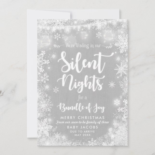 Faire-part de grossesse Carte de Noël Cadre rustiq (Devant)