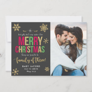 Faire-part de grossesse Carte photo de Noël simple