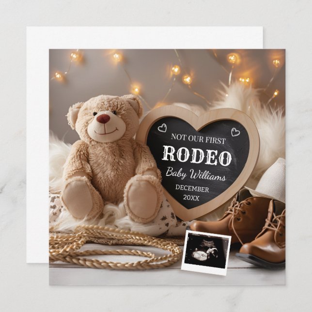 Faire-part de grossesse de cowboy occidental (Devant / Derrière)