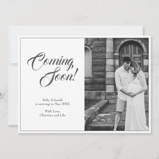 Faire-part de grossesse de style classique (Devant)