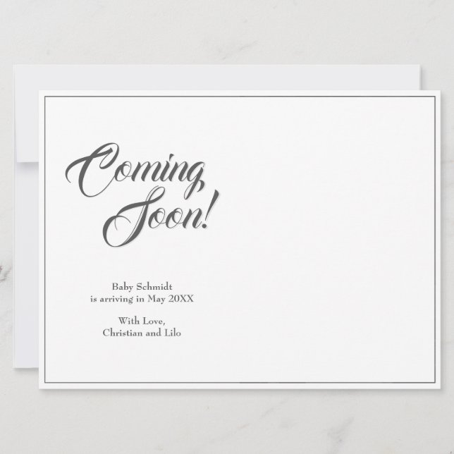 Faire-part de grossesse de style classique (Devant)