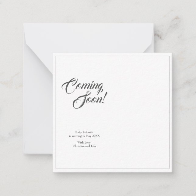 Faire-part de grossesse de style classique (Devant)