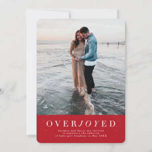 Faire-part de grossesse fériée rouge