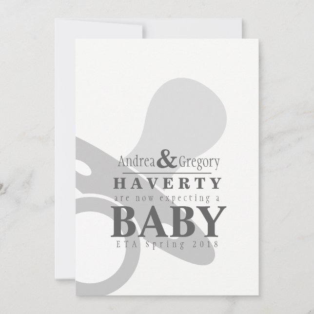 Faire-part de grossesse simple minimaliste (Devant)
