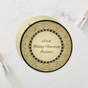 Faire-part de jubilé de mariage Flourish Golden