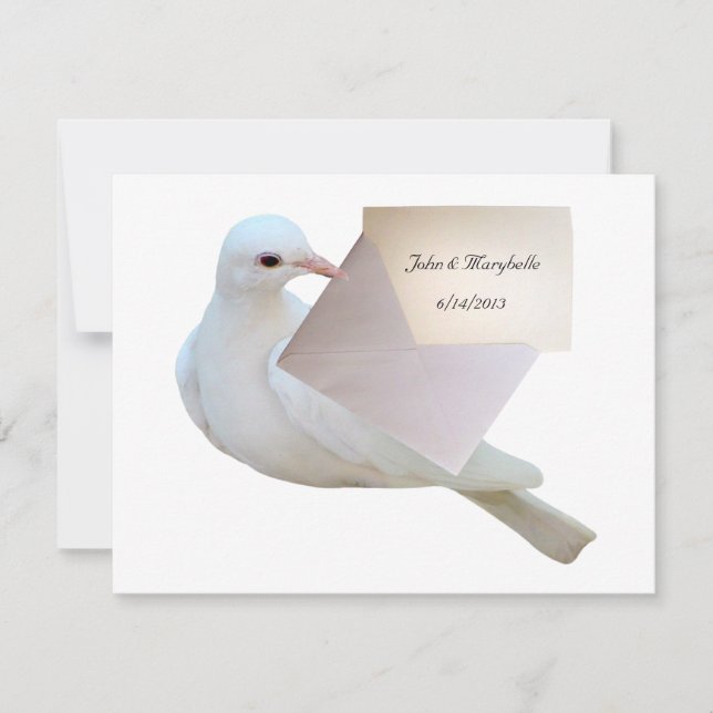 Faire-part de lettre de colombe (Devant)