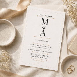 Faire-part de luxe minimal avec monogramme modifia