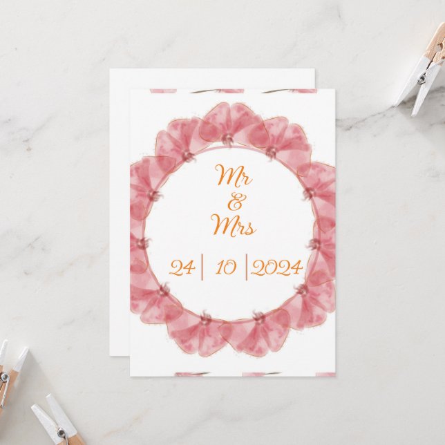 Faire-part de mariage (Devant/Arrière en situation)