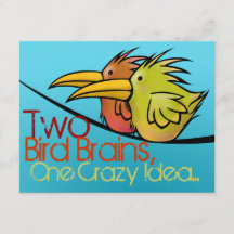 Faire-part de mariage, 2 oiseaux sur un fil, Drôle
