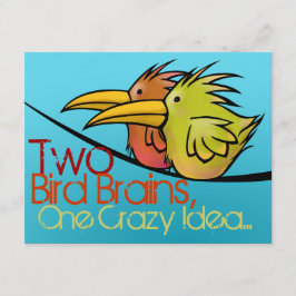 Faire-part de mariage, 2 oiseaux sur un fil, Drôle