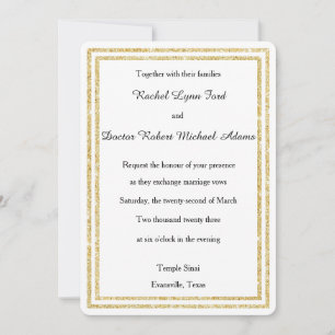 Faire-part de mariage -5x7 avec une garniture pail