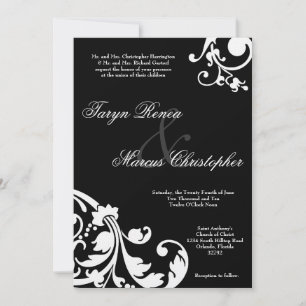 faire-part de mariage 5x7 de toile floral blanc