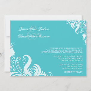 Faire-part de mariage à accents floraux de Curaçao