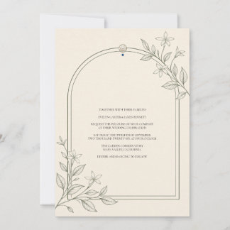 Faire-part de mariage à arche botanique moderne