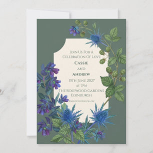Faire-part de mariage à base de chardon bleu botan