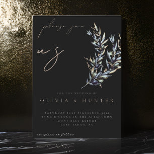 Faire-part de mariage à branche d'olivier à l'aqua
