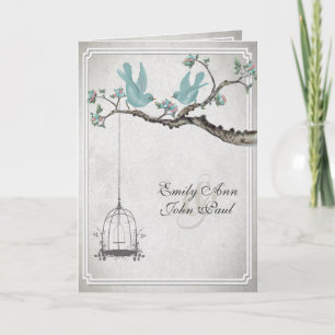 Faire-part de mariage à cage d'oiseaux oiseaux d'a