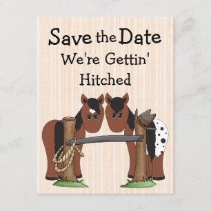 Faire-part de mariage à cheval mignon