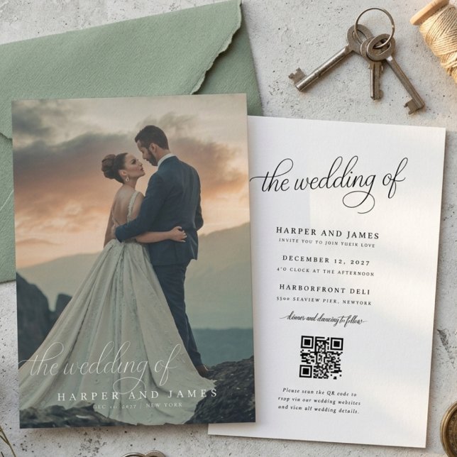 Faire-part de mariage à code QR avec script pour c (Créateur téléchargé)