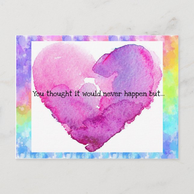 Faire-Part de Mariage à Cœur Tie-Dye (Devant)