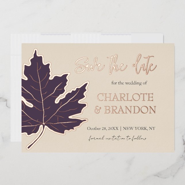 Faire-part de mariage à feuille d'érable automnale (Enveloppe)