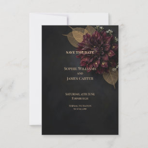 Faire-part de mariage à feuille d'or et fleurs de