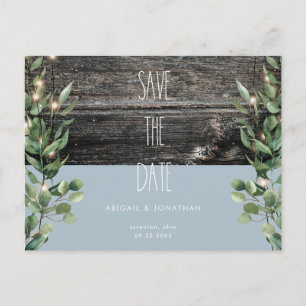 Faire-part de mariage à feuilles de bleu givré rus