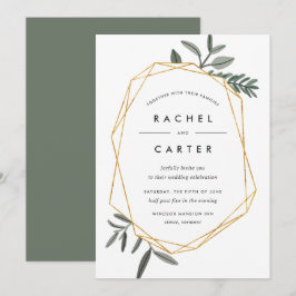 Faire-part de mariage à feuilles d'olive