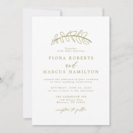 Faire-part de mariage à feuilles d'or
