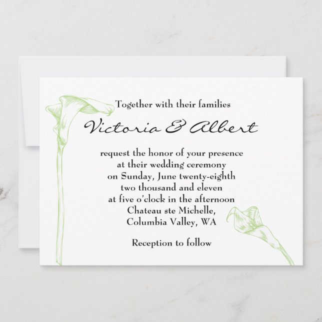 Faire-part de mariage à fleurs d'arc (Devant)