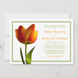 Faire-part de mariage à fleurs de tulipe orange