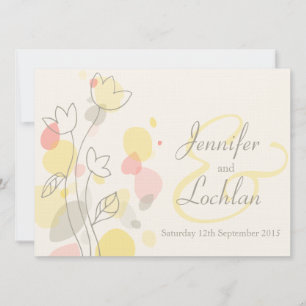 Faire-part de mariage à fleurs modernes graphiques