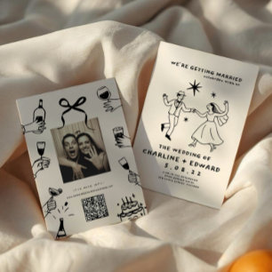 Faire-part de mariage à griffes à main fantaisie