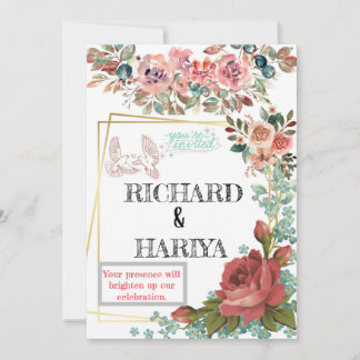 Faire-part de mariage à huile d'or classique | For