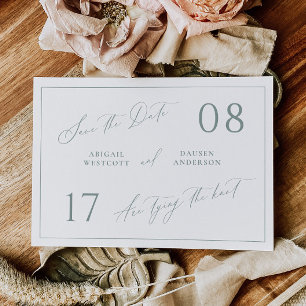 Faire-part de mariage à jour Dusty Sage