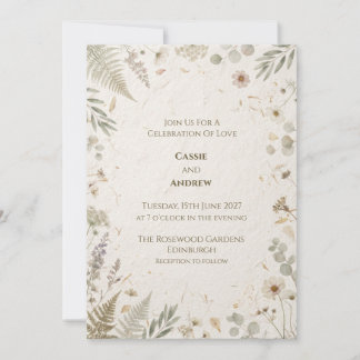 Faire-part de mariage à la botanique neutre