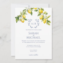 Faire-part de mariage à la citron italienne de la