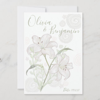 Faire-part de mariage à la marguerite blanche enti