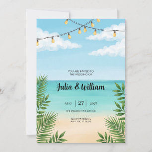 Faire-part de mariage à la plage de Palm Beach ave
